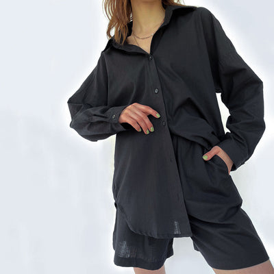 Camisa Larga de Algodón y Lino para Mujer - Colección Otoño Temprano - Image 17