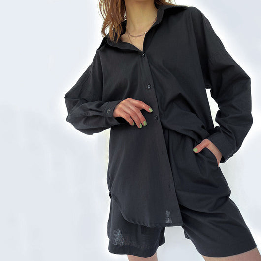 Camisa Larga de Algodón y Lino para Mujer - Colección Otoño Temprano - Image 17