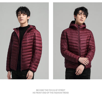 Chaqueta Acolchada Ligera con Capucha para Hombre - Abrigo Casual Cálido - Image 24