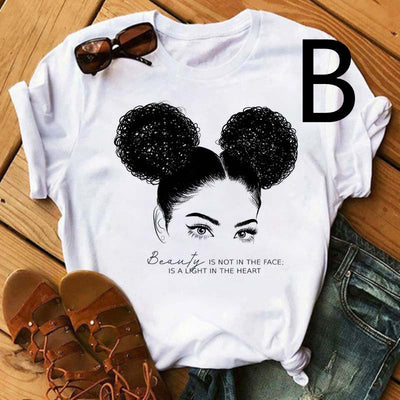Camiseta Estampada Mujer African Black Girl - Manga Corta - Image 26