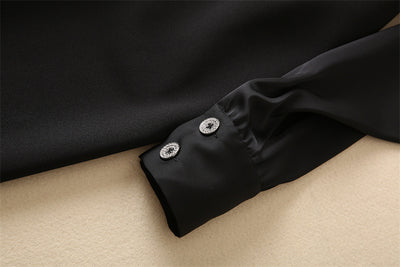 Jumpsuit Ejecutivo de Manga Larga con Cintura Ajustada Negro - Image 4