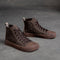 Botas Sandalias Británicas Retro de Cuero Genuino con Punta Cuadrada Hueca