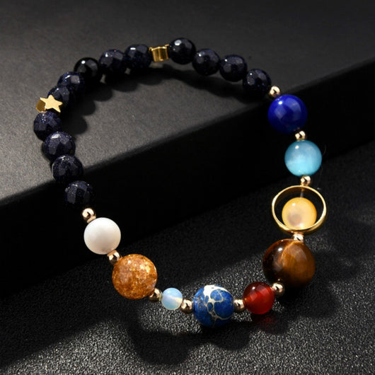 Pulsera del Universo con 8 Planetas en Piedra Azul - Image 6