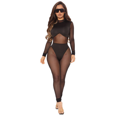Jumpsuit Transparente con Detalles en Malla para Mujer - Image 7
