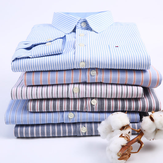 Camisa de Algodón Casual sin Arrugas - Colores Sólidos