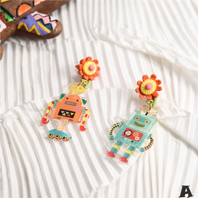 Aretes de Resina Coloridos con Estilo Declarativo para Mujer - Image 5