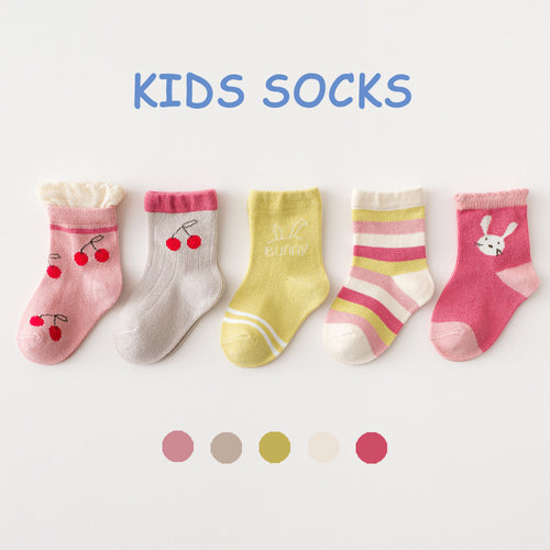 5 Pares de Calcetines Finos para Niños Primavera y Verano