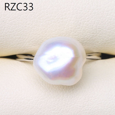 Anillo de Perla Barroca Natural Diseño Luna Platino - Image 68