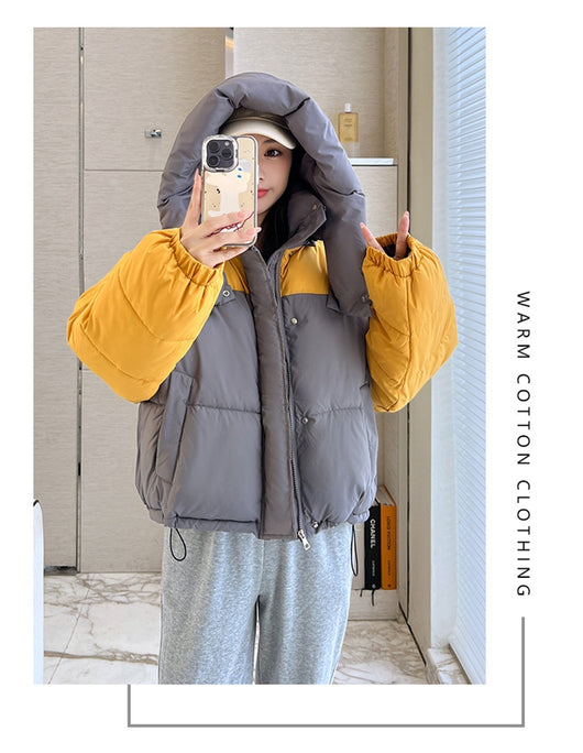 Chaqueta Corta de Algodón con Parches Contrastantes Gruesos para Mujer - Image 25