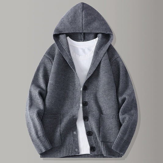 Cardigan de Punto con Solapa para Hombre - Estilo Moderno y Versátil