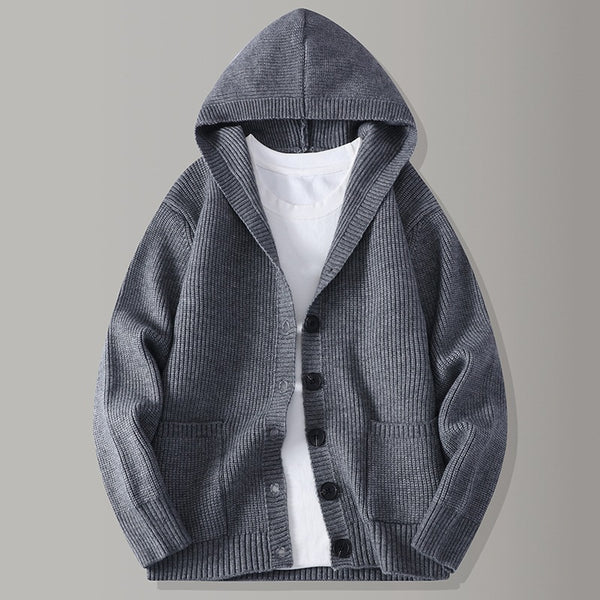 Cardigan de Punto con Solapa para Hombre - Estilo Moderno y Versátil