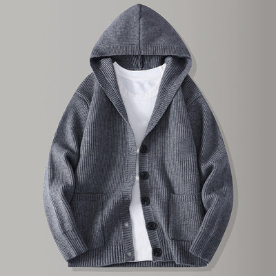 Cardigan de Punto con Solapa para Hombre - Estilo Moderno y Versátil