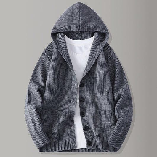 Cardigan de Punto con Solapa para Hombre - Estilo Moderno y Versátil