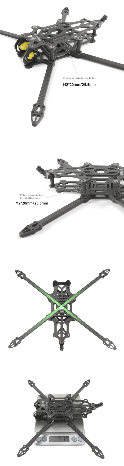 Marco FPV Freestyle Tony 5 Carbono Brazing Sub250 - Rendimiento Extremo - Image 7