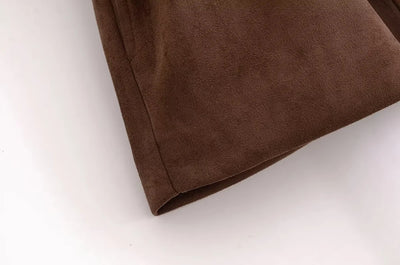 Chaqueta Camisa Polo Suede con Cinturón - Manga Larga Oversize - Image 18