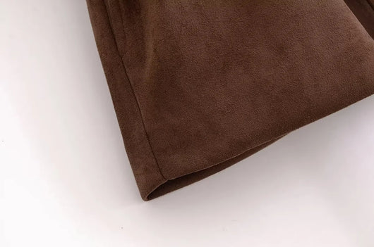 Chaqueta Camisa Polo Suede con Cinturón - Manga Larga Oversize - Image 18