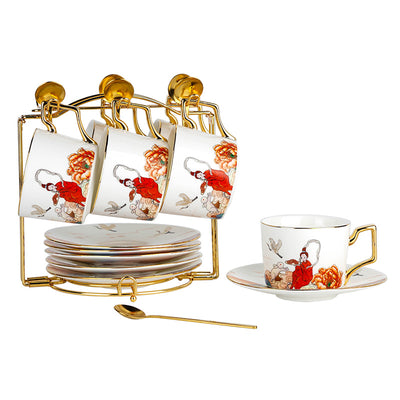 Juego de Taza y Platillo de Cerámica para Té de la Tarde Estilo Chino - Image 11