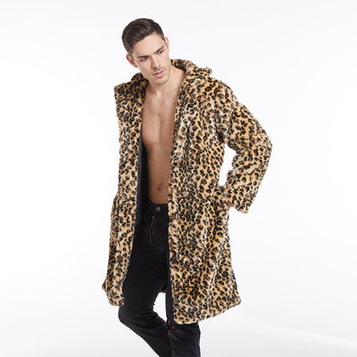 Saco Estampado Leopardo con Solapa Grande para Hombre - Image 9