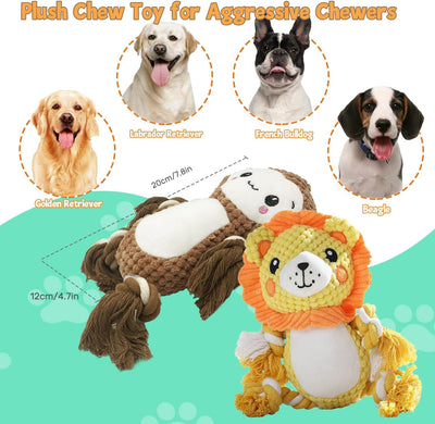 Pack de Juguetes Chirriantes para Perros Medianos y Grandes - Peluches Multicolores con Sonido - Image 4