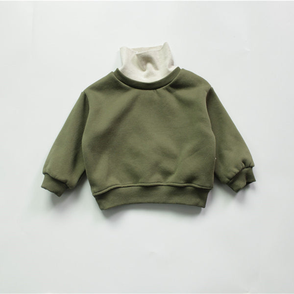 Suéter Polar Infantil Cuello Alto Doble Capa Abrigo Térmico