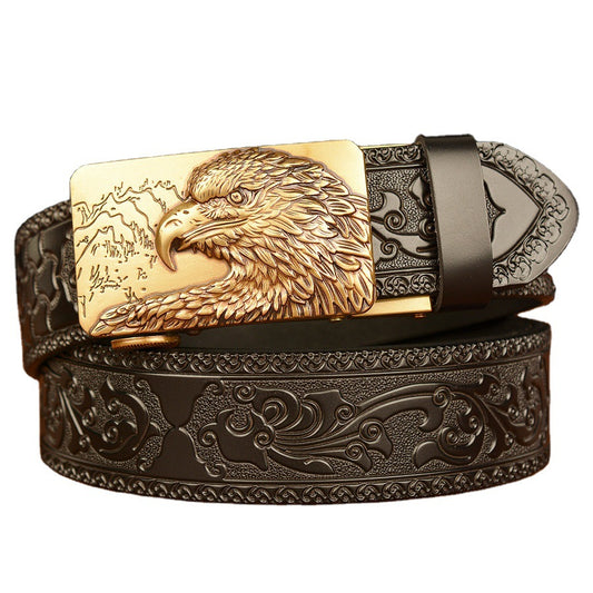 Cinturón de Cuero para Hombre con Hebilla Automática y Grabado Personalizado - Image 2