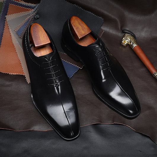 Zapatos Formales de Cuero para Hombre Estilo Coreano - Punta Afilada y Cordones - Image 4