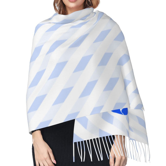 Bufanda Vertical de Imitación Cashmere con Flecos Cálidos