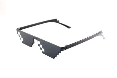 Red pixelated mosaic sunglasses with black arms and white pixel accents, ideal for anime cosplay or funny costumes. - Image 21