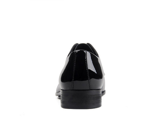 Zapatos de Novio Charol Negro Punta Aguda con Cordones - Image 10