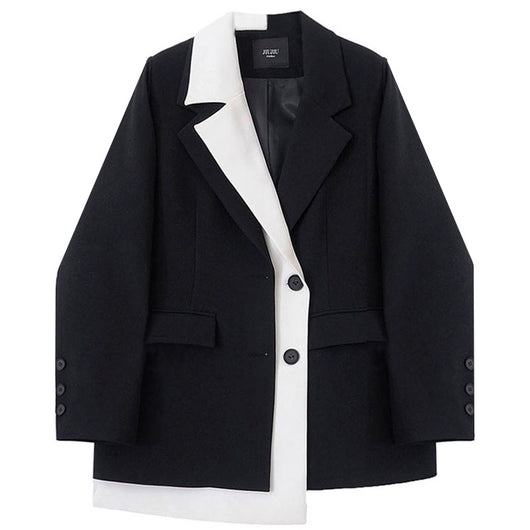 Blazer Femenino Contraste Asimétrico con Diseño Vanguardista - Image 8