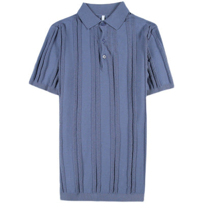 Polo Tejido de Manga Corta para Hombre con Textura y Elasticidad - Image 5