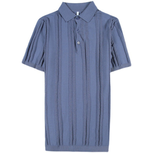 Polo Tejido de Manga Corta para Hombre con Textura y Elasticidad - Image 5