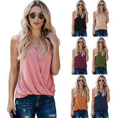 Chaleco Básico Cuello V para Mujer - Colores Sólidos