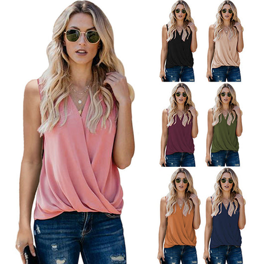 Chaleco Básico Cuello V para Mujer - Colores Sólidos