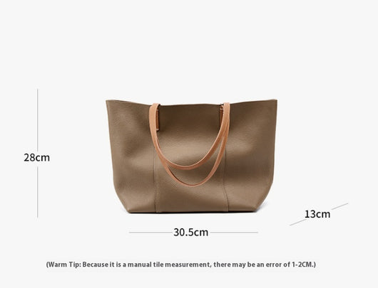 Bolso Tote de Cuero Genuino Hecho a Mano - Bolsa Portátil para Mujer - Image 9