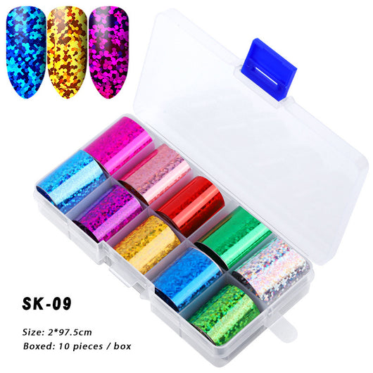10 Cajas de Stickers de Uñas Holográficos Color AB para Nail Art - Image 20