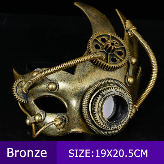 Máscara Steampunk Mecánica Retro Media Cara - Image 4