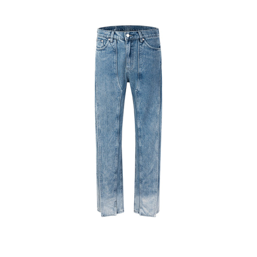 Pantalones Rectos Deconstructidos Lavado Industrial para Hombre - Image 8