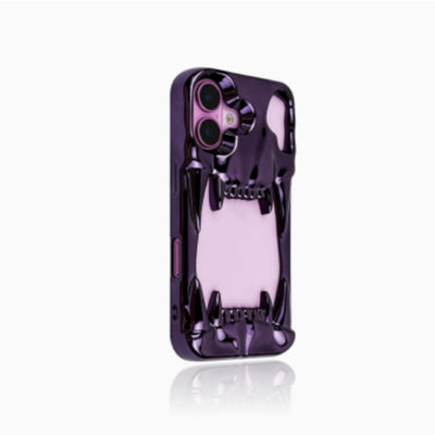 Funda para Celular Calavera Tigre Plateada con Electroplating Hueco - Image 4