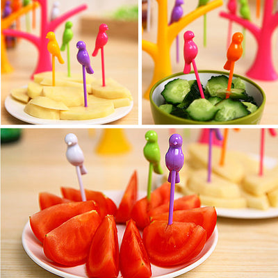 Tenedores Decorativos Infantiles con Diseño de Árbol y Pájaros - Set de Pinchos para Frutas y Postres - Image 22