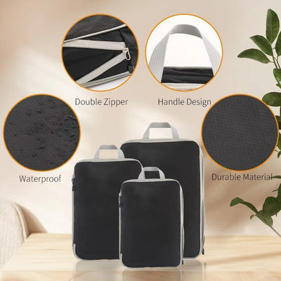 Set de 3 Bolsas Compresoras para Equipaje y Almacenamiento