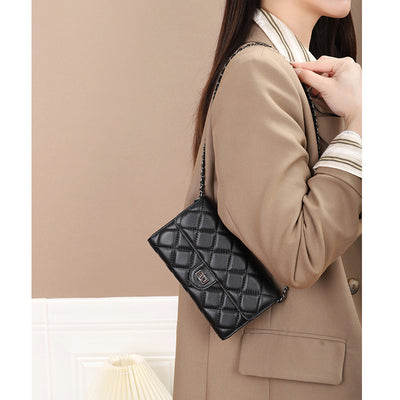 Bolsa para Teléfono de Gamuza Oveja Capacidad Grande con Bordado Diamante Cuadriculado - Image 12