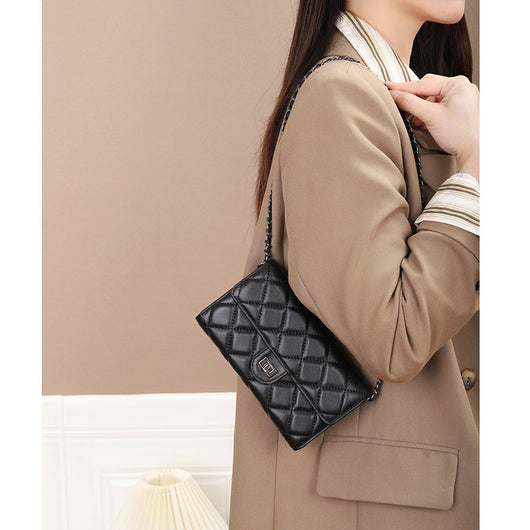 Bolsa para Teléfono de Gamuza Oveja Capacidad Grande con Bordado Diamante Cuadriculado - Image 12