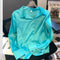 Blusa de Satén Azul Marino con Solapa y Drapeado Elegante
