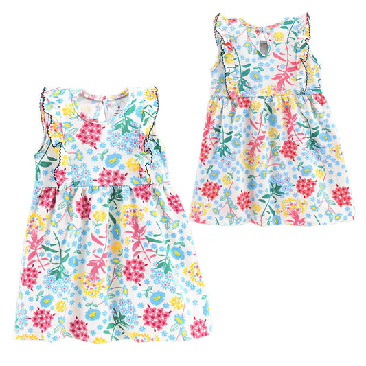 Vestido de Verano para Niña - Falda Corta de Algodón Tejido Estilo Princesa