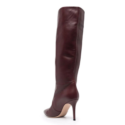 Botas Borgoña de Cuero PU Talla Grande Punta Afilada hasta la Rodilla - Image 2