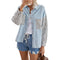 Blusa Casual con Estampado de Leopardo y Bolsillos Funcionales