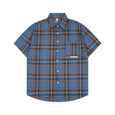 Camisa Suelta a Cuadros de Manga Corta para Hombre - Image 23