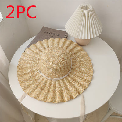 Sombrero Playero Ala Ancha Estilo Europeo Americano con Ondas Laterales - Image 6