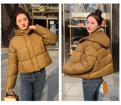 Chaqueta Corta Acolchada con Capucha para Mujer - Estilo Casual - Image 19